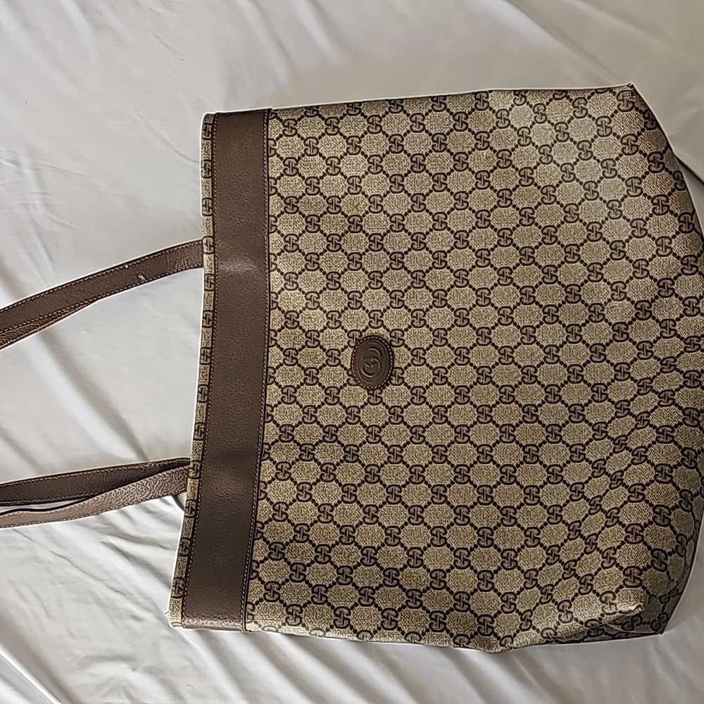Gucci Beige and Brown Tote Bag